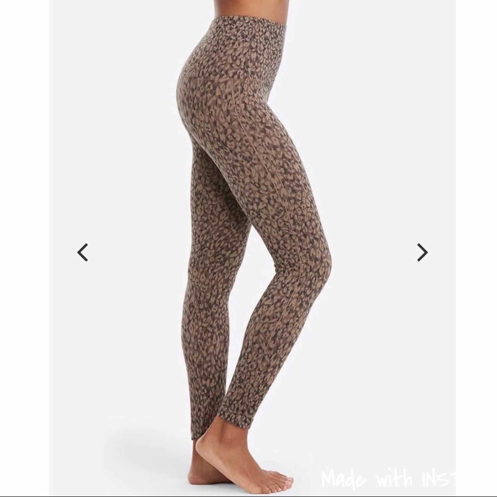 SPANX Look at Me Now Mini Leopard Leggings Sz Med
